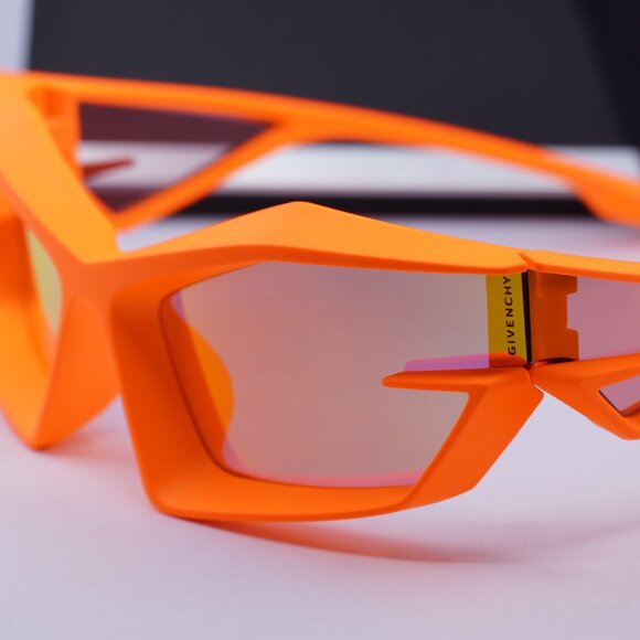 Givenchy GV40049U 43C Geometric Sunglasses - Orange/Orange Mirror - Picture 9 of 10